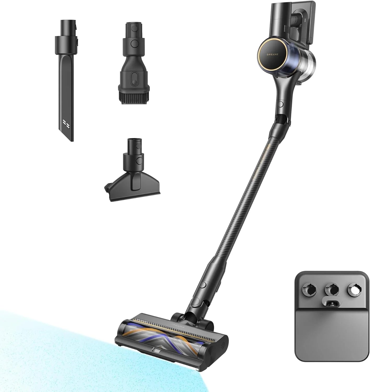 DREAME R20 Pro-A snoerloze stofzuiger, antiklit haarsnijdfunctie, 90° buigbaar, LED-scherm, 26.000 Pa zuigkracht, tapijten en harde vloeren, CelesTect-verlichting, tot 90 min looptijd