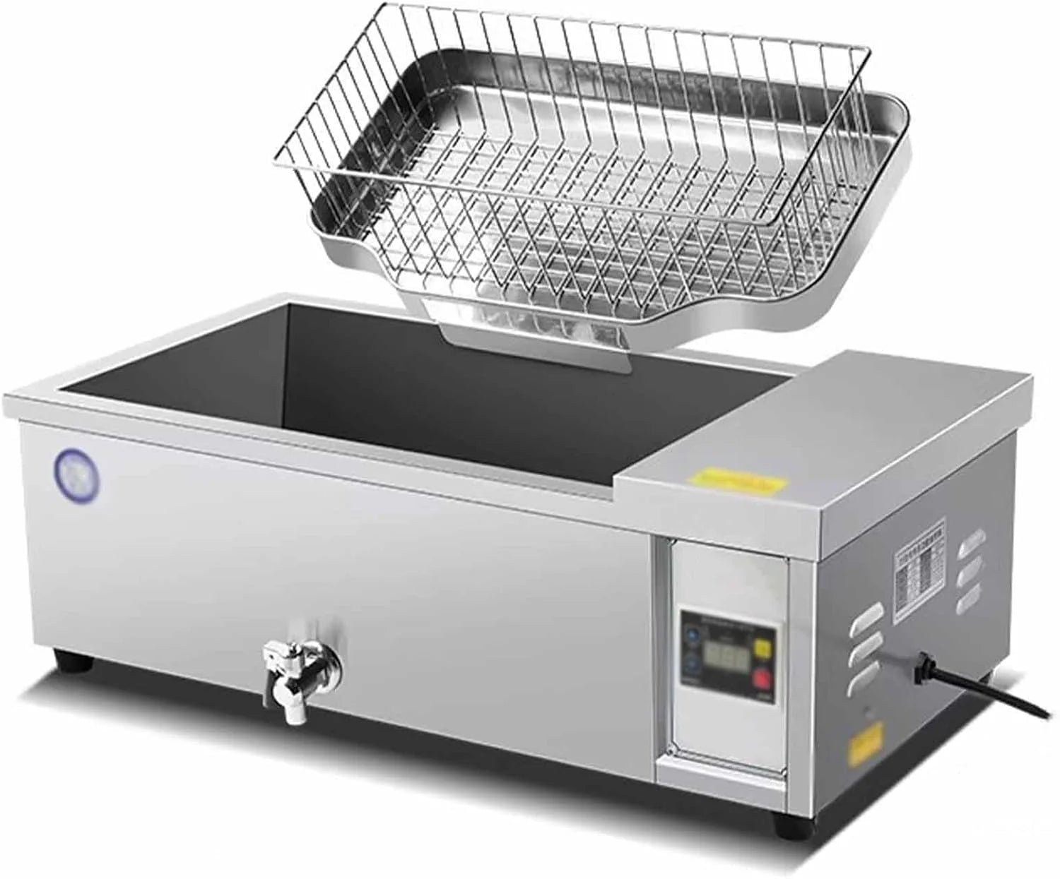 34l Commerciële Frituurpan, Rvs Aanrecht Frituurpan Met Mandjes En Deksel Voor Restaurant Catering