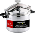 Universal Grote aluminium snelkookpan van 26 liter voor professioneel gebruik - commerciële kwaliteit, 1 veiligheidsklep, versterkte handgrepen, gemakkelijk te openen deksel, ideaal voor grote keukens(25 Liter)