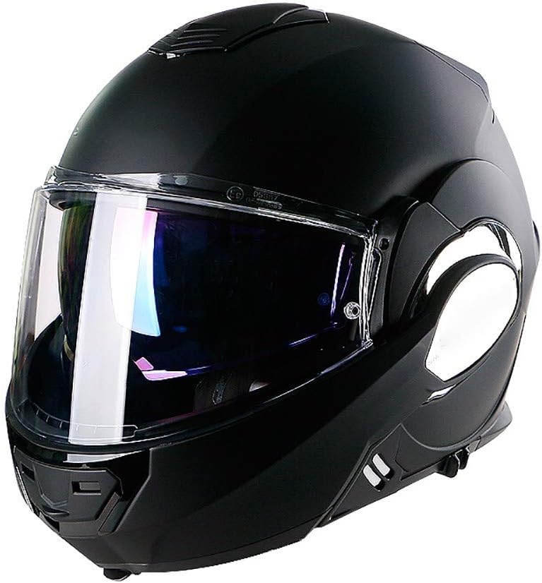 180 ° Flip Up Motorhelm,DOT goedgekeurd,Modulaire Full Face Motor Locomotief Helm Mofa Crash Bromfiets Bobber Chopper Cruiser Racing Cap,Open Face Helm met dubbel vizier