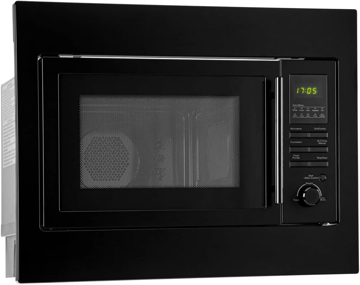 Bomann Inbouwmagnetron met Grill en Convectie, 60 cm, 900 W Magnetron, 1100 W Grill, 2500 W Convectie, Inclusief Grillrooster en Draaiplateau, 25 liter Inbouwmagnetron, MWG 2216 H EB Zwart