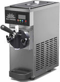 IJsmachine voor één smaak, 4-8 kg/u output, 3,5 l gekoelde trechter, 1 l vriestank, automatische reiniging, LCD-scherm, 750 W softijsmachine voor op het aanrecht Orange-BQL28(Grijs/BQL68)