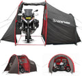 Lone Rider MotoTent Motortent - Volledig Waterdichte 2-Persoons Tunnelschuilplaats met Motorgarage - Eenvoudige Opbouw Koepel voor Toeren - Inclusief Draagtas, Grondzeil en Haringen