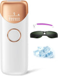 Laser Ontharing Ubroo IPL Ontharingsapparaat met 5 ℃ IJskoeling, 3-in-1 pijnloze ontharing voor vrouwen en mannen, permanent gezicht, lichaam, schoonheidsverzorging (goud)(Goud)