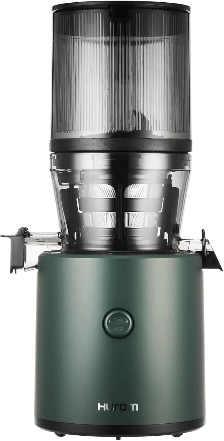 Hurom Slowjuicer | Sapcentrifuge voor groenten en fruit | H320N | Elektrische koudpers | Stille motor | Gemakkelijk schoon te maken met grote container en zeefilter 2L | BPA-vrij (wit)(groen)