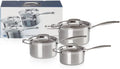 Le Creuset 96209400001000 Pannenset, 5-delig, 3-laags roestvrij staal, zilverkleurig(Set van 3)