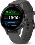 Garmin Venu 3, Smartwatch, Sporthorloge, AMOLED-Scherm, 14 dagen batterij, Spraakassistent, Muziek, Garmin Pay, Slaapcoaching, Zwart(41 mm/Leigrijs)
