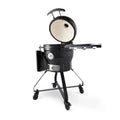 Premium Kamado BBQ 18 inch Ø 46 cm - Houtskoolbarbecue - Grillen, Roken, Bakken, Stomen - Kooktoestel - Egg Barbecue Zwart - 100 cm hoog