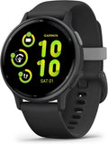 Garmin Vivoactive 5 Music, Smartwatch, Sporthorloge, AMOLED-Scherm, 11 dagen batterij, Sportapps 30+, Meditatie(Slate aluminium)