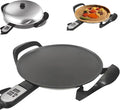1700 W Elektrische Bakplaat Voor Injera, 46 Cm Non-stick Crêpemaker Met 304 Roestvrijstalen Stoomdeksel en Digitaal Scherm, Instelbare Temperatuur en Tijd, Ideaal Voor Het Koken Met Koekenpannen 40cm(46cm)