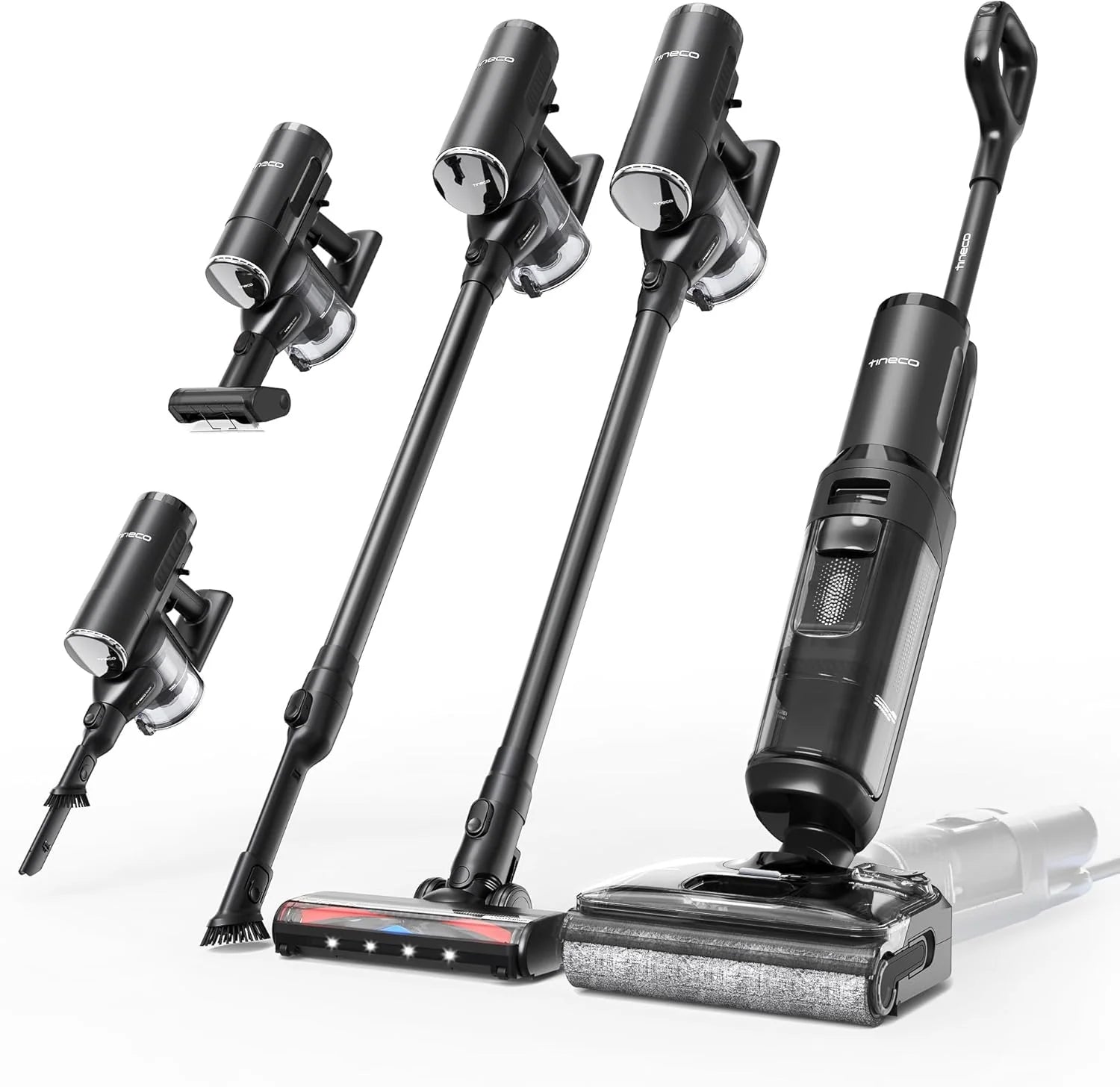 Tineco Floor One S7 Stretch Steam stoomreiniger, draadloze stoomstofzuiger, 2-in-1, 160 °C HyperSteam, 180° plat te leggen, zelfreinigende FlashDry, 80 minuten looptijd, anti-klit-design(Switch S7 Stretch)