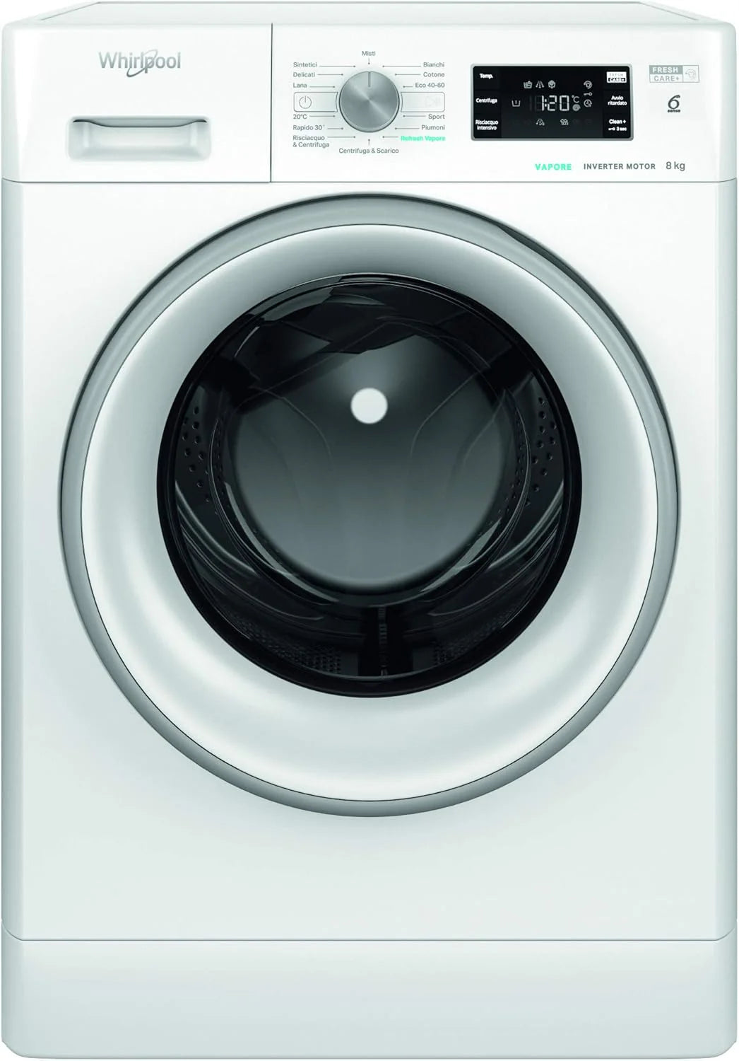 Whirlpool FFB 846 SV IT Wasmachine 8 kg, vrijstaand, voorlader, centrifugerental 1400 omwentelingen per minuut, breedte 59,5 cm, diepte 63,0 cm, hoogte 84,5 cm, energieklasse A