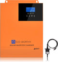 ECO-WORTHY Hybride omvormer, 48 V, 5000 W, zuivere sinus + MPPT 80 A zonne-laadregelaar, DC naar 220 V/230 V AC, zonne-omvormer voor camper, huishouden, compleet zonne-installatie